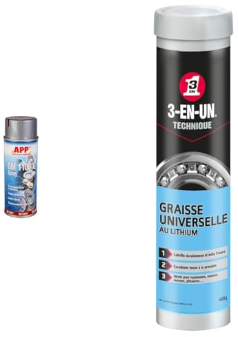 APP SM 1100 Graisse cuivrée en spray | Graisse haute temperature | Graisse en spray avec protection & 3-EN-UN Technique • Graisse Universelle au Lithium • Cartouche • Forte adhérence
