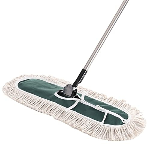 WADRBSW Fregona Plana de Hilo de algodón Grande con Mango Ajustable, Limpiador de fregona Industrial para Oficina y hogar, Limpieza de Suelos de Madera Dura (110cm) To Pursue Happiness