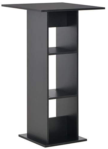 HTTGDGDH Tavolo da Bar, Tavoli da Pranzo per Colazione da bancone in Metallo con Top Impermeabile, Tavolo da Cucina Stretto per Interni ed Esterni, Tavolo da Bar Nero 60x60x110 cm