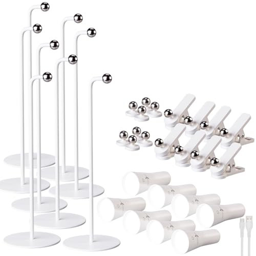 Lunartec 4in1-Akku-LED-Leuchte: 8er-Set 4in1-Akku-Tisch-,Wand-, Klemm- und Taschenlampen, 3 Leuchtmodi (Bilderlampen, Möbelleuchten, Tischleuchte Batterie)