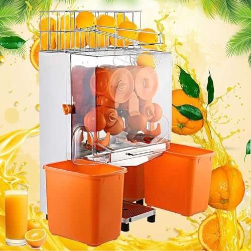 120W Commercial Orange Juice Squeezer, Stainless Steel Citrus Juicer - Automatic Lemon Press Machine (20Pcs/Min), for Squeezing Orange/Lemons Juice, Shop Bar Restaurant Use
