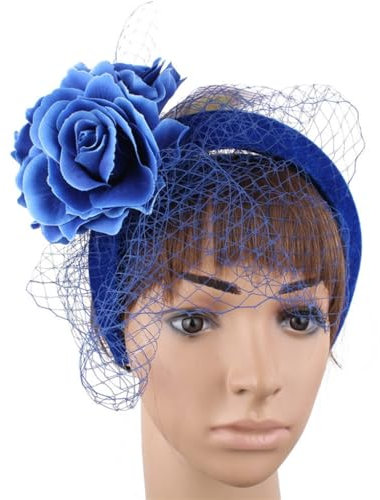 CAZSTYK Vintage Fascinator Stirnband Exquisite Rose für Party Hochzeit Kostüm Pillbox Hut Dame Kopfbedeckung für Beerdigung/Hochzeit