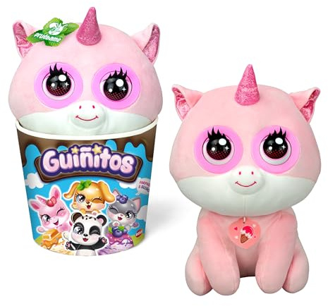 Bizak Occhiolini, peluche gigante interattivo con oltre 10 suoni, reazioni e musica. Deliziosi e ricchi gelati da 30 cm, 4 diversi modello unicorno rosa, (62009025-2)