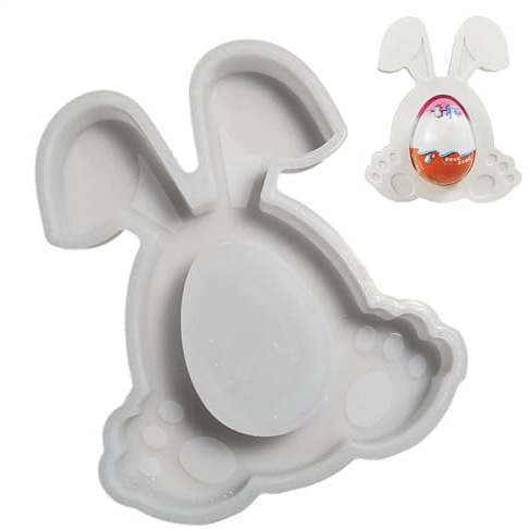 Stampo in resina per uova di Pasqua, stampo in silicone pasquale, creazione di sapone a forma di coniglio cavo, stampo in resina porta uova di Pasqua, stampi in silicone per artigianato artistico a