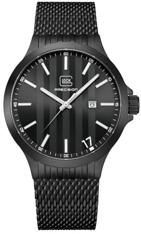 Glock Orologio al quarzo da uomo | cassa 44mm | Orologio da polso con cassa in acciaio e datario | Orologio da uomo con lancette e indici svizzeri Super-LumiNova | GW-12