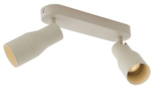 Qazqa Deckenstrahler, Deckenspot - Stanley - Beige, max. 10W, Geeignet für LED, 26.5cm, Rund, 2-flammig, Ideal als Küche lampe und Wohnzimmerlampe