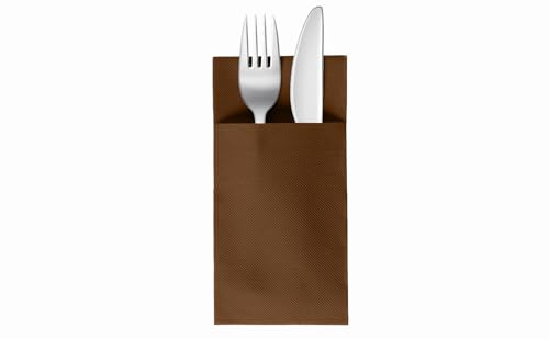 VelaHub Soft Point 50 Besteckservietten, Hochwertige, Einwegserviette, 39x38 cm, Braun