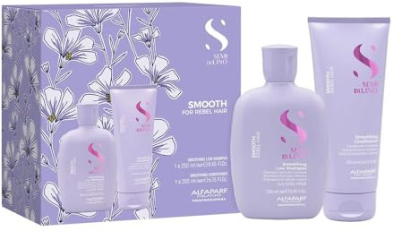 ALFAPARF MILANO Semi di Lino Duo Set Smooth - Shampoo e Balsamo per capelli crespi