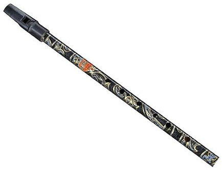 Tin Whistle D-Stimmung Boho Blechflöte Penny Whistle Irische Flöte Flageolet Rot Grün Schwarz Blau (Schwarz)