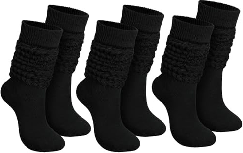 DqiUnaX 3 Paar Lange Stulpensocken Damen, Slouch Socken Extra Lange Scrunch Kniehohe Stiefelsocken Für Retro Stil Und Komfort, Ideal Für Freizeit, Tanz Und Wintermode, Einheitsgröße 36-42