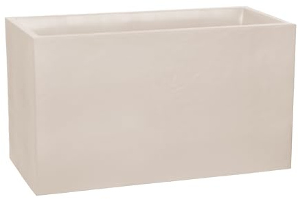 EDA Muret Volcania 116 L - Decoración de imitación Piedra - Doble Pared - Zona de retención de Agua - 99,5 x 39,5 x 60 cm - Beige Piedra
