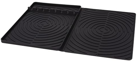 MoSundi Tapis de cuisson en silicone pour barbecue 59 x 40,6 cm, anti-adhésif, résistant à la chaleur, avec 8 emplacements, compatible avec spatules, fourchettes, pinces, brosses, bouteille d'huile