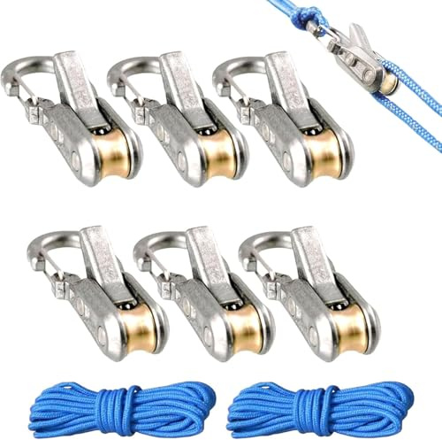 Tensor de rodillo de cuerda con hebilla de bloqueo, ajustador de cuerda resistente con cuerda de paracaídas, herramienta de ajuste rápido y seguro para camping, tiendas de campaña, lonas, barcos y