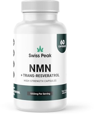 Swiss Peak NAD, NR, Nicotinamide Capsules with Trans-Resveratrol | Vitamin B3 Supplement for Cellular Energy & Metabolism Support | Vegan | UK-Made | 60 Capsules