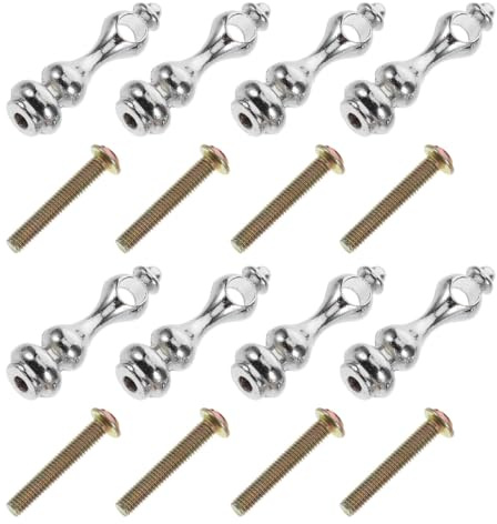 BESPORTBLE 8pcs Silver Metal Post Anchor Connectors for Glass Railing Furniture Spindles, Cabinet Post End Caps, and Railing Bracket Connectors for Bar Cart and Wine Cabinet
