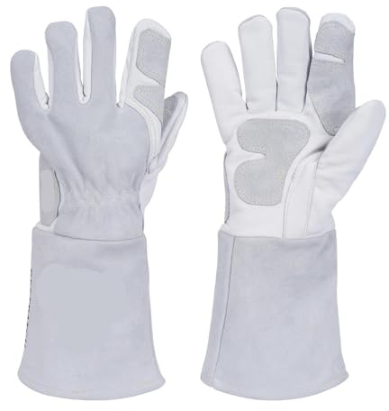 SUBLXPoten SchweißErhandschuhe Schweißhandschuhe, hitzebeständige Grill-/Tierhandhabungshandschuhe mit extra langen Ärmeln, Schweißerstulpen