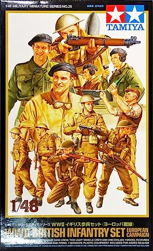 Tamiya 300032526 - WWII Figuren-Set Britische Infantrie Europa, Militär-Bausatz 1:48