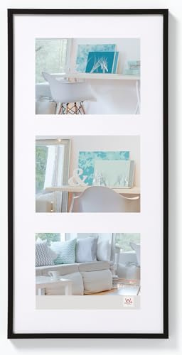 walther design Walther Cadre Photo Design Noir 3X 10x15 cm galerie avec Passe-Partout, Cadre Plastique New Lifestyle KV315B