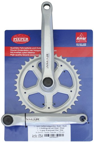 PIEPER Kettenradgarnitur Amar - satiniert 1-fach 38 Zähne 170 mm