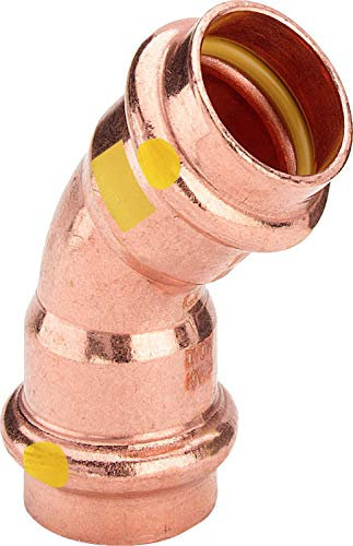 Viega 345631 Bogen Profipress Gas 45 Grad 2626 Kupfer, mit SC-Contur, 28 mm - 5 Stück