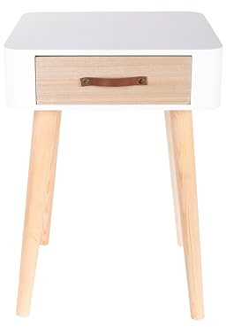 HOME DECO FACTORY CMP Tavolo, Legno, Bianca, 35 x 35 x 48 cm