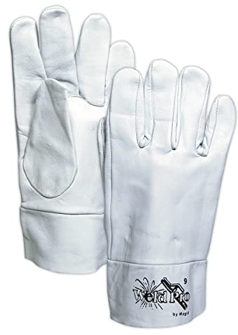MAGID WeldPro 120B Goatskin Glove with 2 Cuff, Large, Gray