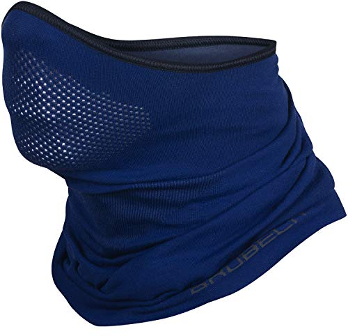 BRUBECK X-Pro Halbe Sturmhaube | Herren | Damen | Klimaregulierend | Gesichtsmaske | Sturmmaske | Funktionskleidung | Atmungsaktiv | Anti-allergisch | Antibakteriell (Dunkelblau, L - XL)