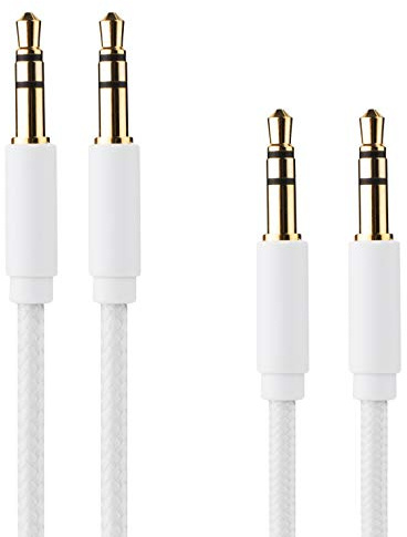 Snug 4ft (1.2m) 3.5mm Headphones AUX Cable (Male to Male) 2 Pack