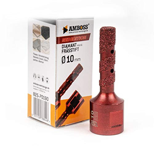 Diamant Schleiffinger Ø10mm - Amboss RED EDITION M14 - für Winkelschleifer - Feinsteinzeug, harte Fliesen, Granit