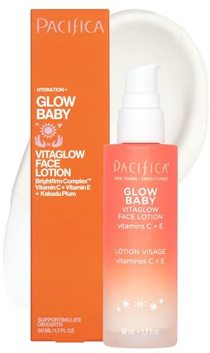 Pacifica Vitamin C Face Lotion Glow Baby VitaGlow Face Moisturizer Glow Recipe, Vitamin E, Antioxidants, Dermatologist Tested 1.7 oz