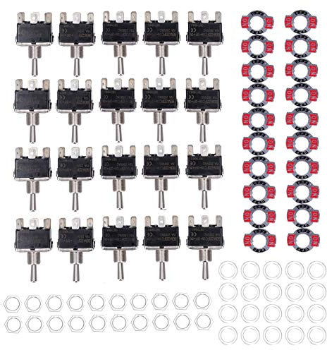 Interruttore a levetta 20Pcs, AC 250V 15A 3 Livello 6 Pin On/Off/On Mini interruttore a bilanciere a LED