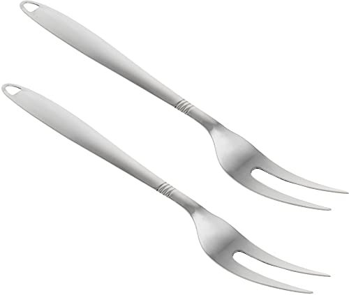 Fleischgabel - 2 Stück - Grillgabel mit langem Griff - Fleischschnitzgabel - Fleischgabel mit 2 Zinken