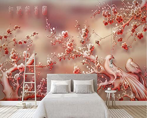 Frtmsticker Papier Peint Autocollant Murale 3D Rose Mode Fleurs Papier Peint Photo 3D Enfants Chambre 3D Murale Pvc Autocollant Wall Art Garçon Fille Chambre Affiche Murale 300X200Cm