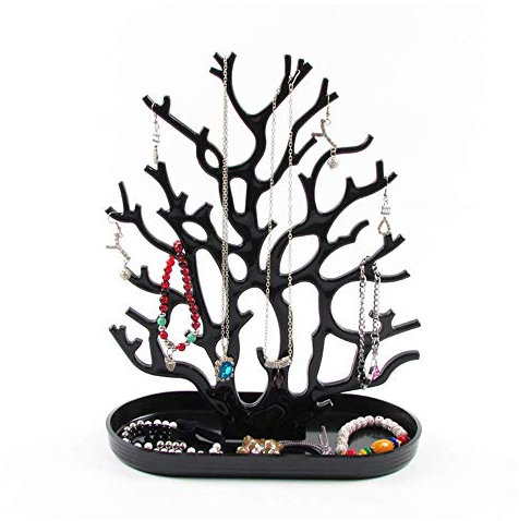 Schmuckständer Ohrringe Lagerung Kunststoff Koralle Schmuck Lager Ring Ring Halskette Ohrringe Rack Display Rack Technologie Halter Desktop zur Organisation von Halskettenuhren (Farbe: Weiß, Größe: Ei