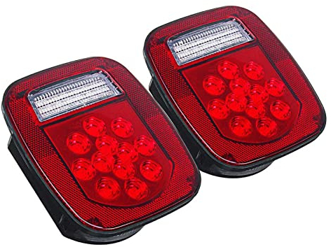 CarWorld rücklicht für Jeep für Wrangler TJ CJ 1976-2006, Paar Auto Stop Rücklicht Warnleuchten Rückfahrleuchte für LKW/Anhänger
