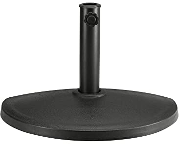 paramondo Sonnenschirm-Ständer Halbrund Schirmständer Wetterfest Maststärke 35-50 mm, inkl. Adapter, Balkonständer 9 kg, Schwarz