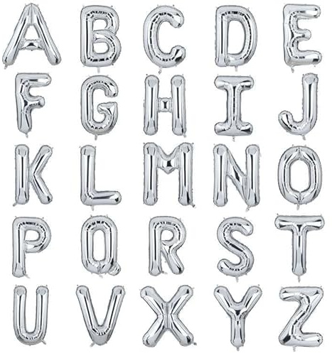 XXL Groß Buchstaben B Ballon Silber Helium Luftballons Riesen Mylar Alphabet Folienballon Jubiläum Hochzeit Geburtstag Party Dekoration 100CM(Silber B)