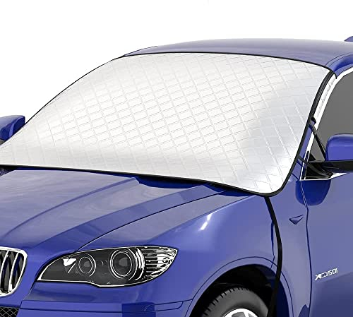 Cubierta para parabrisas de coche, cubierta para parabrisas, cubierta de la pantalla del coche invierno/verano, cubierta protectora ultra gruesa resistente para auto estándar (183x116 cm)