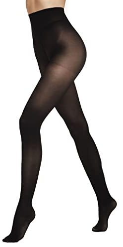 VENEZIANA NUOVA Vinterstrumpbyxor dam 40 den | varma leggings | termostrumpbyxor | termostrumpbyxor | hög midja stretch magkontroll form strumpbyxor dam genomskinliga, svart, S