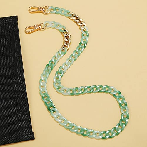 Brillenkette Breite Transparente Acryl-Brillenkette Damen Lesebrille Hängende Halskette Große Sonnenbrillenkette Brillenband Grün