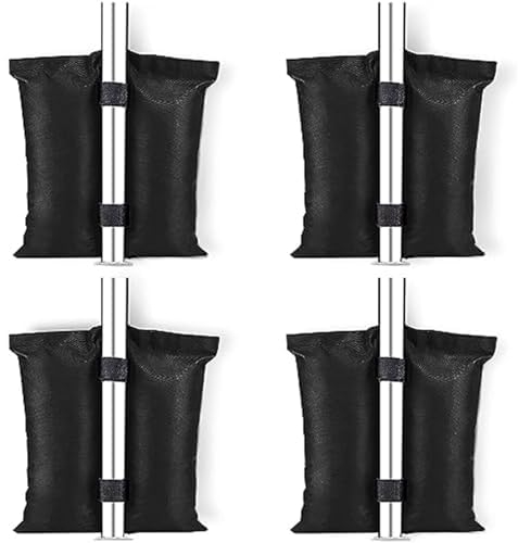 AKOFIC 4 Pack Gazebo Weights Bags, Industrial Heavy Duty Grade 800D Weights for Gazebo Legs with Velcro Straps, Double-Pocket Sandbags for Pop up Canopy Tent Sun Shades, Umbrella, Trampolines Weighted