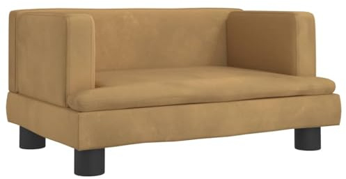 vidaXL Hundebett, Hundekissen mit weicher Polsterung, Hundesofa Hundecouch für kleine Hunde Haustiere, Haustierbett Katzenbett, Braun Samt