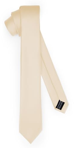 Ladeheid Klassische Herren Krawatte, matt, Perfekt für Büro & Festlichkeiten, Vielfältige Farben - Ideal für Geschäftsmeetings, Hochzeiten TMM-6 (150cm x 6cm, Beige)