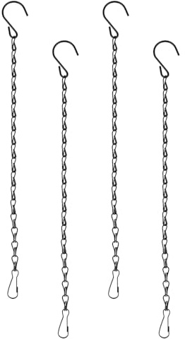 Teaaha 4 Stück Pflanzen-Hängeketten, 24,1 cm, Metall-Hängekorb-Kette mit Haken für Pflanzkorb, Vogelfutterstation, Laternen, Ornamente, Windspiele, Werbetafeln, DIY Handwerk und Dekoration für drinnen