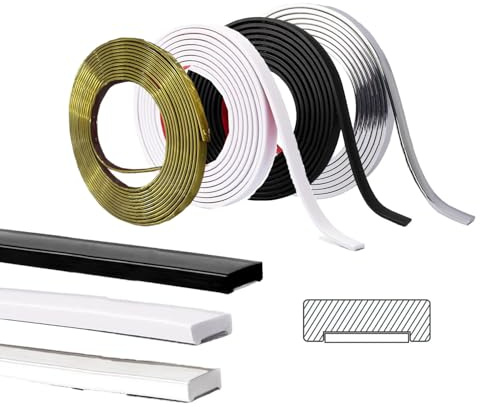Moldura de pared flexible, autoadhesiva, impermeable, decorativa, para pared, para esquinas de pared, suelo, techo (cerámica blanca, 4 m)