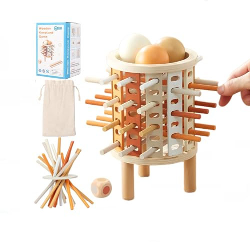 Giocattolo Montessori Tower per bambini,gioco da tavolo in legno con bastoncini,dadi,giochi di caduta delle palline,per bambini piccoli,capacità motorie fini,conteggio,attività apprendimento precoce