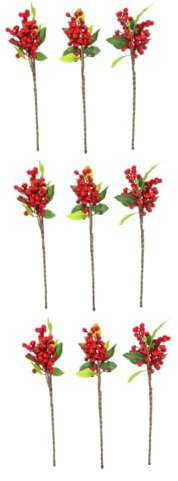 IMIKEYA 9 STK Künstliche Beeren Rotes Stechpalmenspritzbeeren Stechpalme Beerenstiele Simulation Beerendekor Künstliche Stechpalmenzweige Zweig Der Roten Beerenpflücker Eisendraht