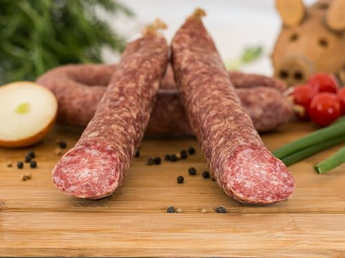 Original Eichsfelder Runde Mettwurst 300g I Fleischerei Weber I Regionale Wurstspezialität I Schlachtwarm I Eigene Herstellung I Naturgewürze I Ca. 4 Wochen Luftgetrocknet