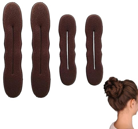 TEOZBLU 4 Pezzi Chignon per Ciambella, Capelli Strumento per Intrecciare, Twist Curler Donut Strumenti, Magico Articolo per Raccogliere i Capelli in Modo Semplice e Veloce