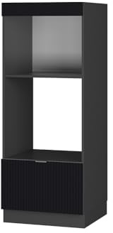 Vicco Armario para microondas Fame-Line, Rayas Negras, 60 cm Abierto, para Combinar con Otros módulos de la Serie Fame-Line